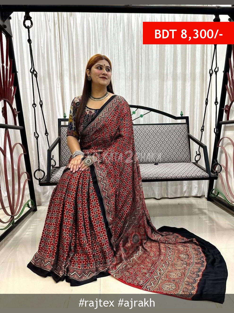Rajtex Ajrakh Modal Silk Saree