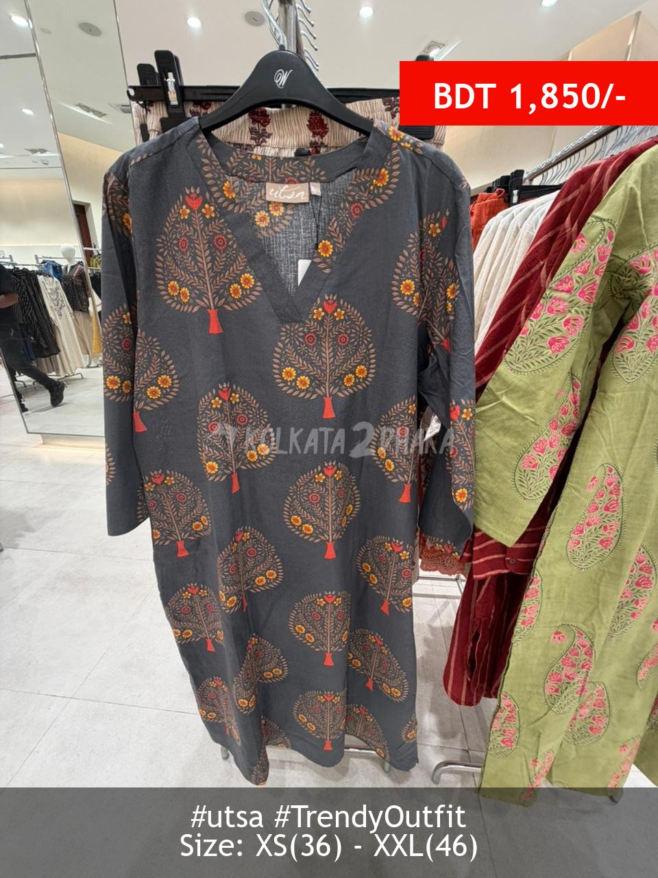 Utsa grey kurti