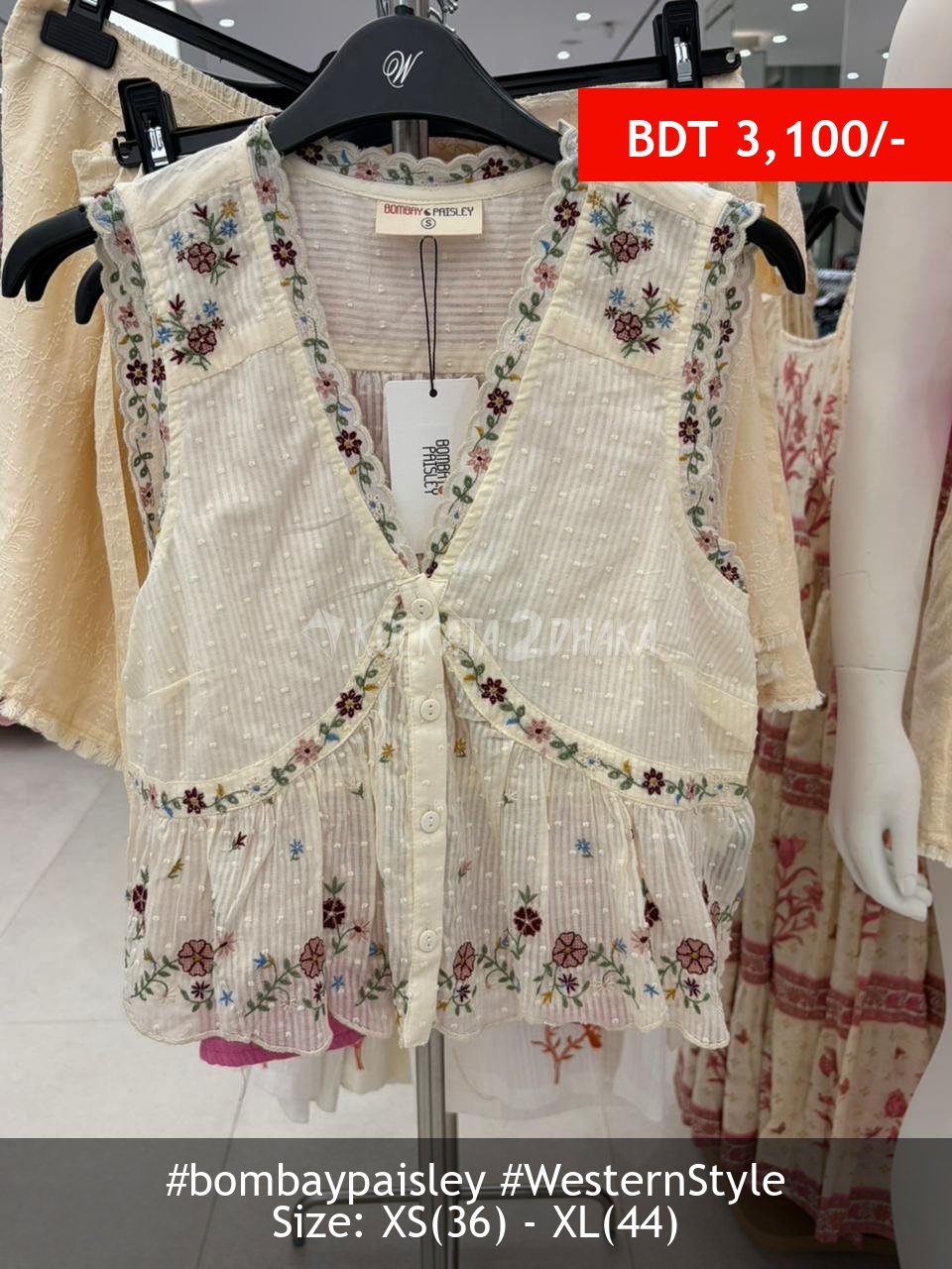 Bombay Paisley white top