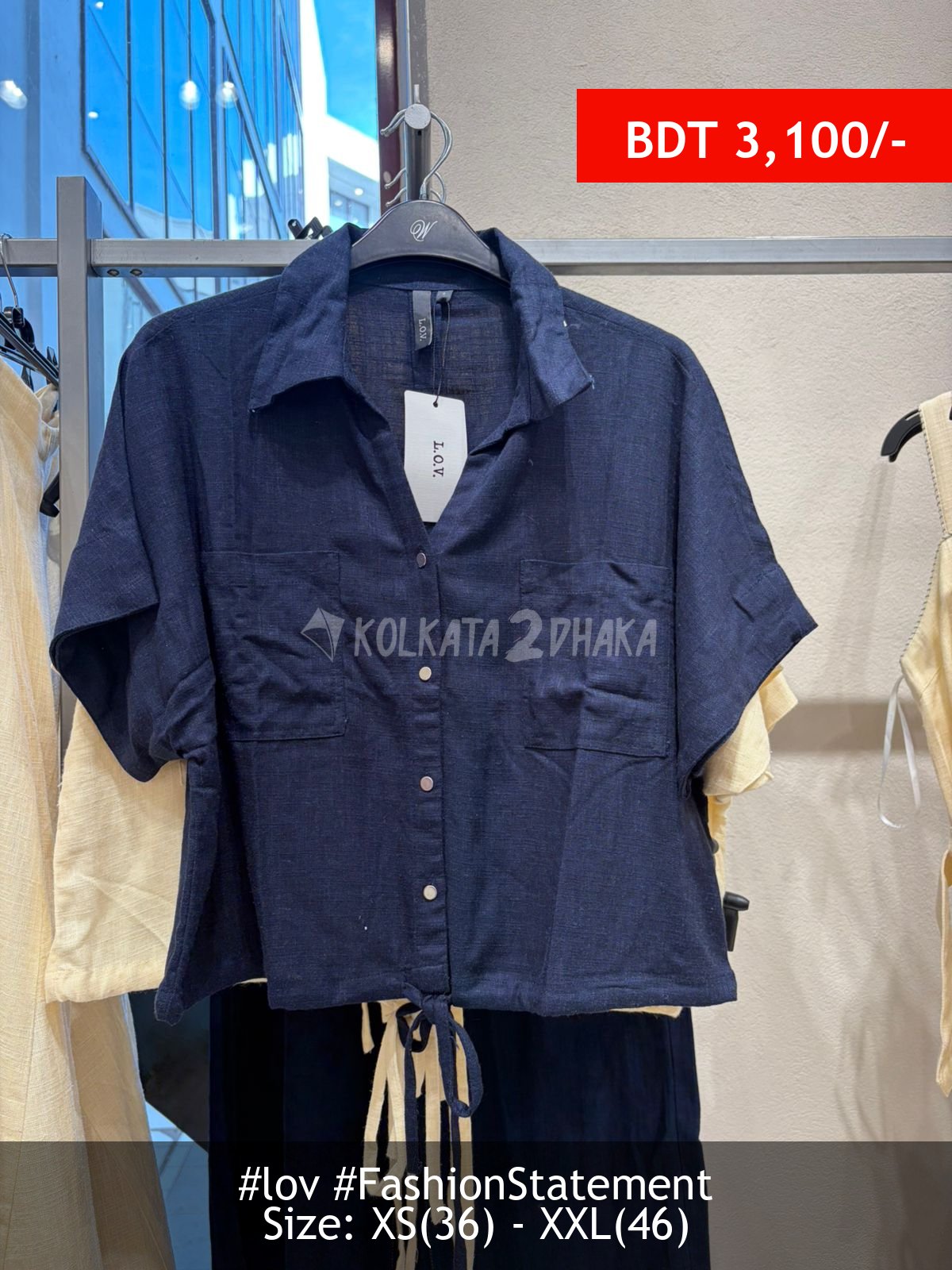LOV navy blouse