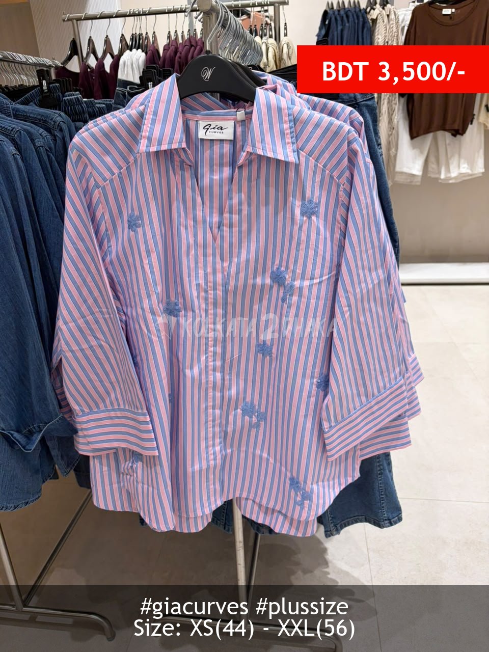 Gia Curves pink shirt
