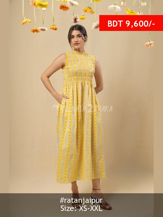 Ratan Jaipur Sleeveless Smocked Maxi Dress